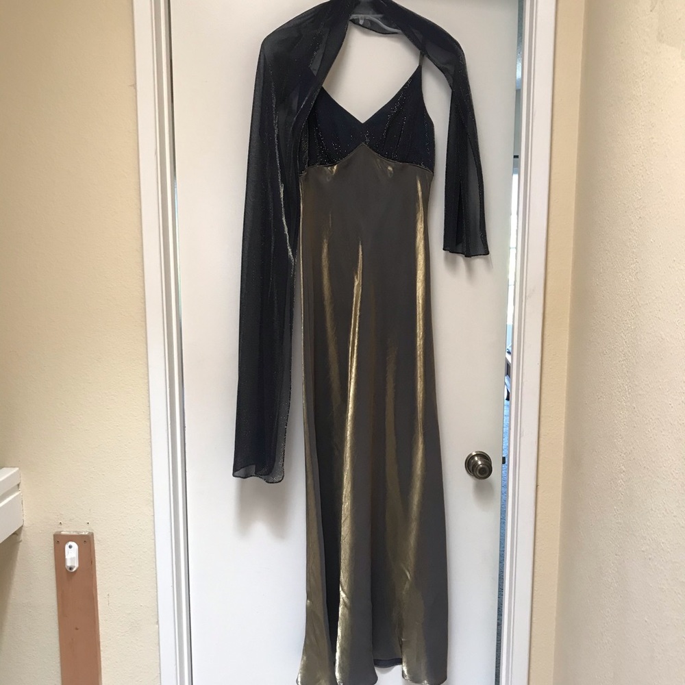 Maxi / Gown De Laru Sheila Yen navy &gold shimmer